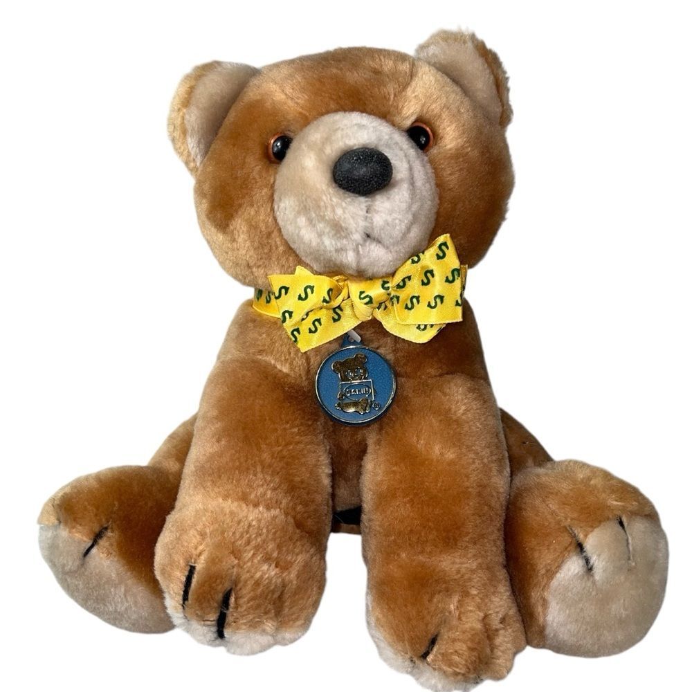 Vintage 1987 Dakin Teddy Bear Bank Brown Plush Gift